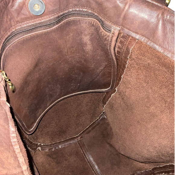 Vintage COACH Waverly XL Leather Tote Bag Brown Mahogany - Picture 9 of 15